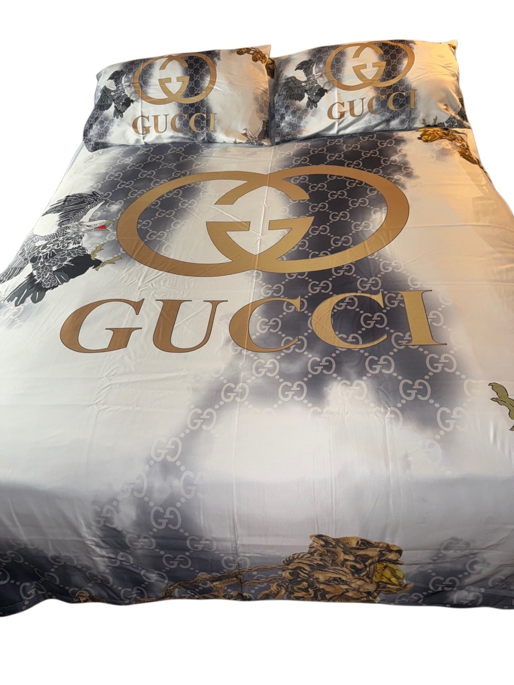 Designer Inspired Queen Duvet Cover Set 4pc